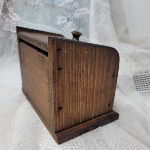 Vintage Wood Trinket Box Recipe Holder - Picture 9 of 11